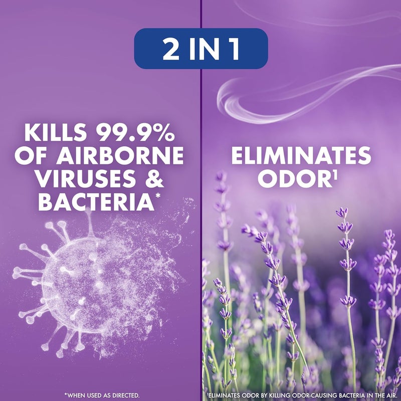 Lysol Air Sanitizer Spray with Odor Eliminator for Home & Office, Sanitizing Spray, Air Freshener Alternative, Lavender Sky Scent, 10 oz (Pack of 3) - Image 3